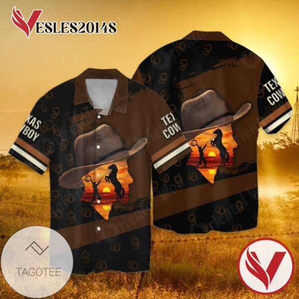 Texas Cowboy For Men And Women Graphic Print Short Sleeve Hawaiian Casual Shirt Vesles2014S 1