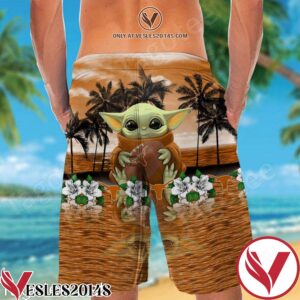 Texas Longhorns & Baby Yoda Hawaiian Shirt And Short, Unique Gifts For Friends - Vesles2014S 1