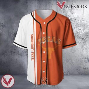Texas Longhorns Baseball Jersey Half Style NCAA, Unique Gifts For Fans - Vesles2014s