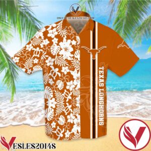 Texas Longhorns Flowery Orange Hawaiian Shirt And Short, Unique Gifts For Friends - Vesles2014S 1