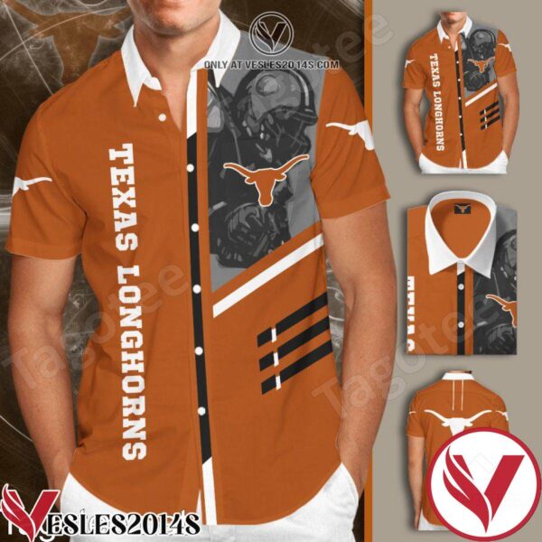 Texas Longhorns Football Team Brown Hawaiian Shirt And Short, Unique Gifts For Friends - Vesles2014S 1