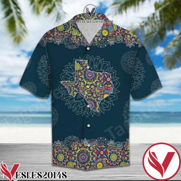 Texas Mandala Map Flower Pattern Hawaiian Shirt, Unique Gifts For Friends - Vesles2014S 1