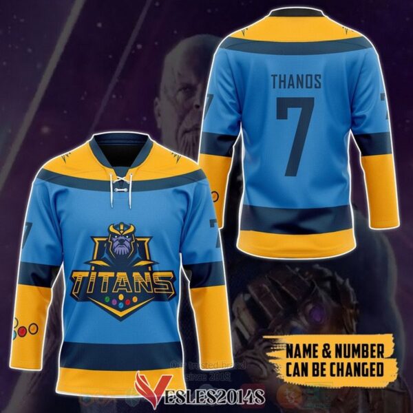 Thanos Marvel Titan Personalized Hockey Jersey, Trending Gifts For Fans - Vesles2014s 3