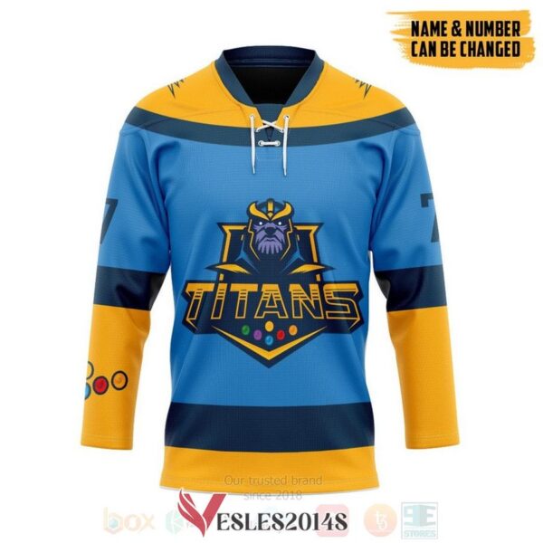 Thanos Marvel Titan Personalized Hockey Jersey, Trending Gifts For Fans - Vesles2014s