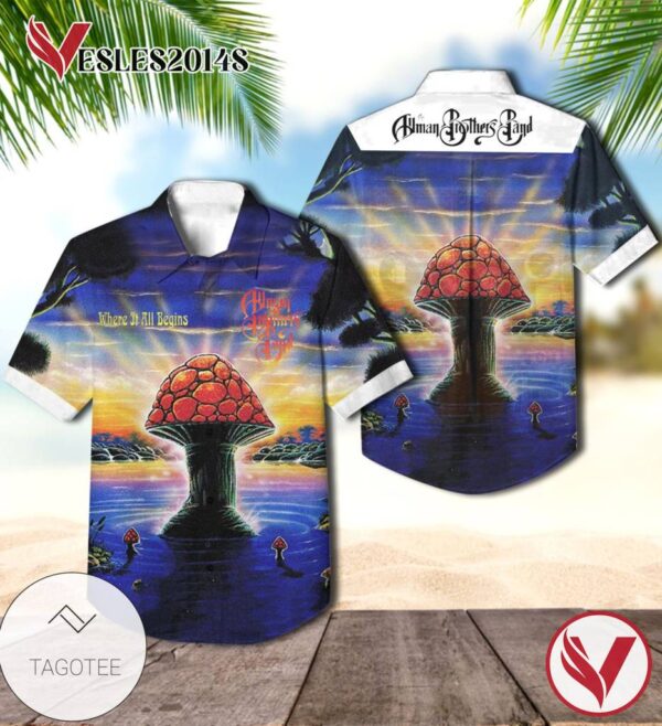 The Allman Brothers Band Where It All Begins Album Cover Hawaiian Shirt, Best Gift For Music Lovers Vesles2014S