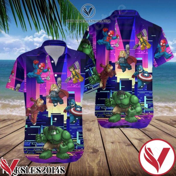 The Avengers Marvel Lego City Nights Hawaiian Shirt And Short, Unique Gifts For Friends - Vesles2014S 1