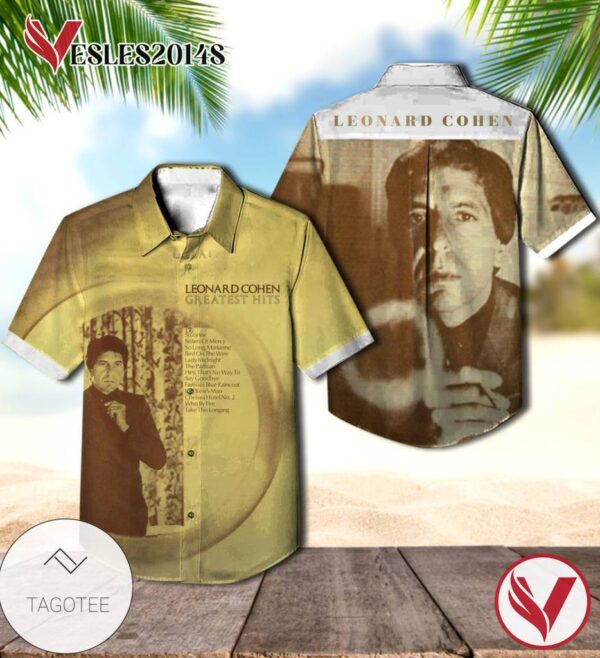 The Best Of Leonard Cohen Greatest Hits Album Cover Hawaiian Shirt, Best Gift For Music Lovers Vesles2014S