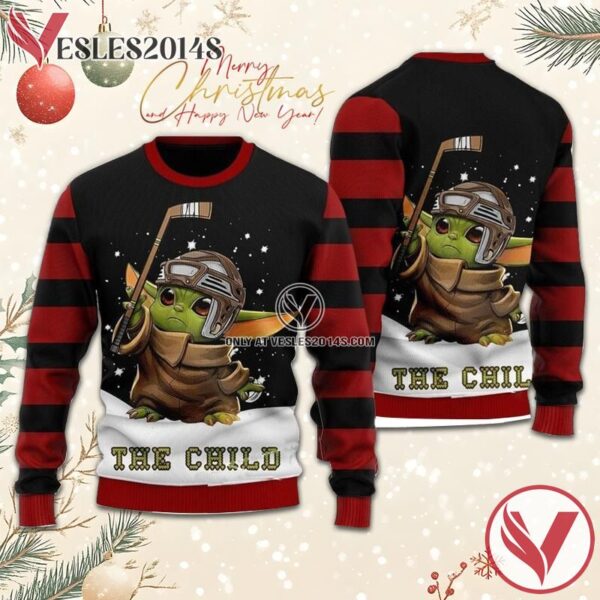 The Child Baby Yoda Snow Christmas Ugly Sweater, Unique Winter Outfits For Fans - Vesles2014S  1