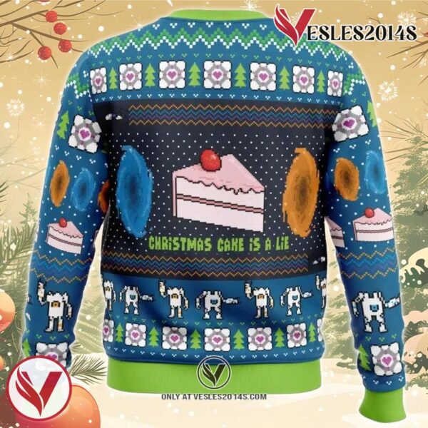 The Christmas Cake Is A Lie Portal 2 Ugly Christmas Sweater, Unique Christmas Gift For Fans - Vesles2014S 1