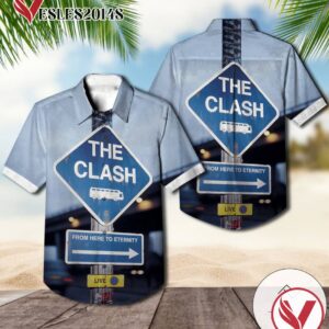 The Clash From Here To Eternity Live Album Cover Hawaiian Shirt, Best Gift For Music Lovers Vesles2014S