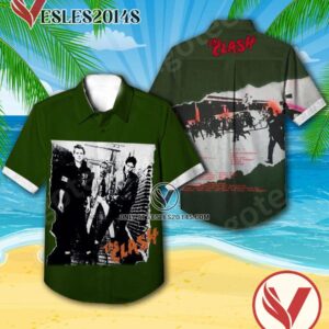 The Clash The Debut Studio Album Cover Green Hawaiian Shirt, Unique Gifts For Music Lovers - Vesles2014S