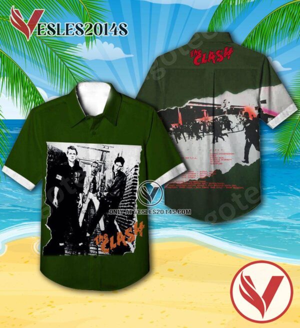 The Clash The Debut Studio Album Cover Green Hawaiian Shirt, Unique Gifts For Music Lovers - Vesles2014S