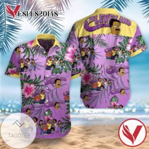 The Cleveland Show Hawaiian Graphic Print Short Sleeve Hawaiian Casual Shirt Vesles2014S