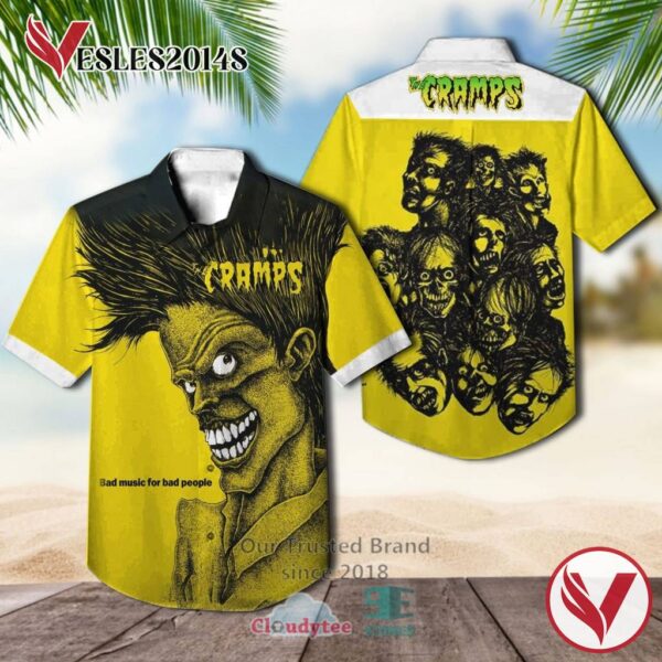 The Cramps A Date with Elvis Albums Yellow Hawaiian Shirt, Best Gift For Music Lovers Vesles2014S