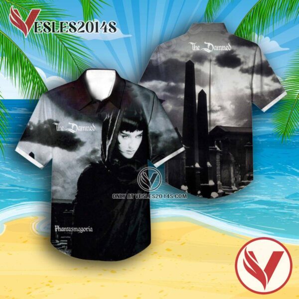 The Damned Phantasmagoria Album Cover Hawaiian Shirt, Unique Gifts For Music Lovers - Vesles2014S