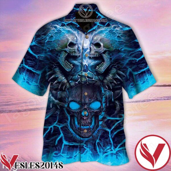 The Death Skull Hawaiian Shirt And Short, Unique Gifts For Friends - Vesles2014S 1