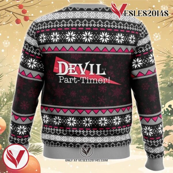 The Devils Crew The Devil is a Part-Timer Ugly Christmas Sweater, Unique Christmas Gift For Fans - Vesles2014S 1