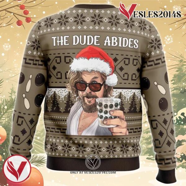 The Dude Abides The Big Lebowski Ugly Christmas Sweater, Unique Christmas Gift For Fans - Vesles2014S 1