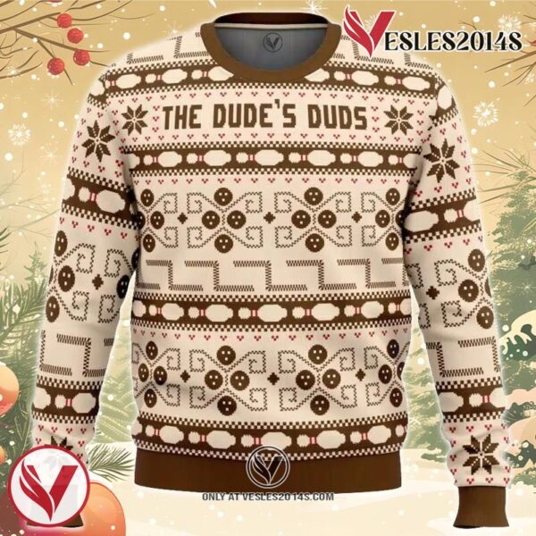 The Dude’s Duds The Big Lebowski Ugly Christmas Sweater, Unique Christmas Gift For Fans - Vesles2014S