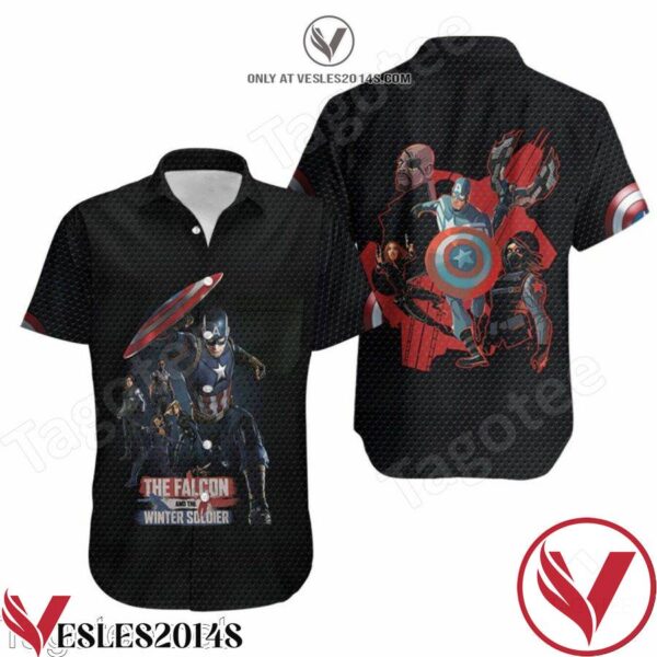 The Falcon And The Winter Soldier Black Hawaiian Shirt, Unique Gifts For Friends - Vesles2014S 1