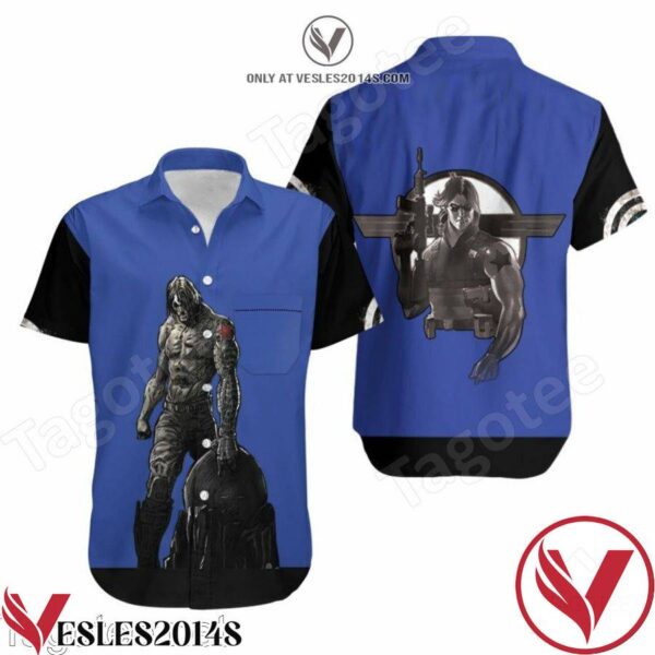 The Falcon And The Winter Soldier Iron Soldier Superhero Blue Black Hawaiian Shirt, Unique Gifts For Friends - Vesles2014S 1