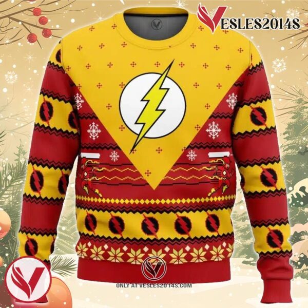 The Flash Ugly Christmas Sweater, Unique Christmas Gift For Fans - Vesles2014S
