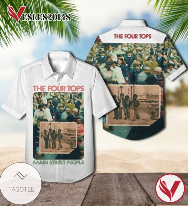 The Four Tops Main Street People Album Cover Hawaiian Shirt, Best Gift For Music Lovers Vesles2014S