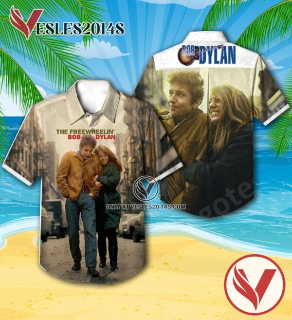 The Freewheelin’ Bob Dylan Album Cover Hawaiian Shirt, Unique Gifts For Music Lovers - Vesles2014S