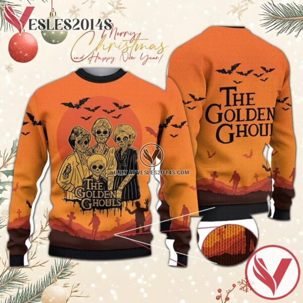 The Golden Ghouls Halloween Ugly Sweater, Unique Winter Outfits For Fans - Vesles2014S  1