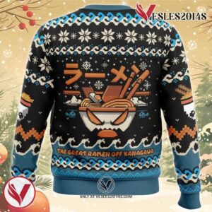 The Great Ramen Off Kanagawa Ramen Ugly Christmas Sweater, Unique Christmas Gift For Fans - Vesles2014S 1