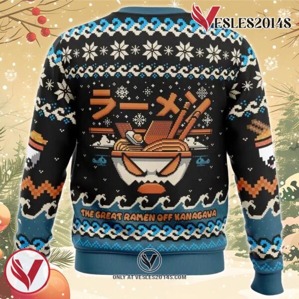 The Great Ramen Off Kanagawa Ramen Ugly Christmas Sweater, Unique Christmas Gift For Fans - Vesles2014S 1