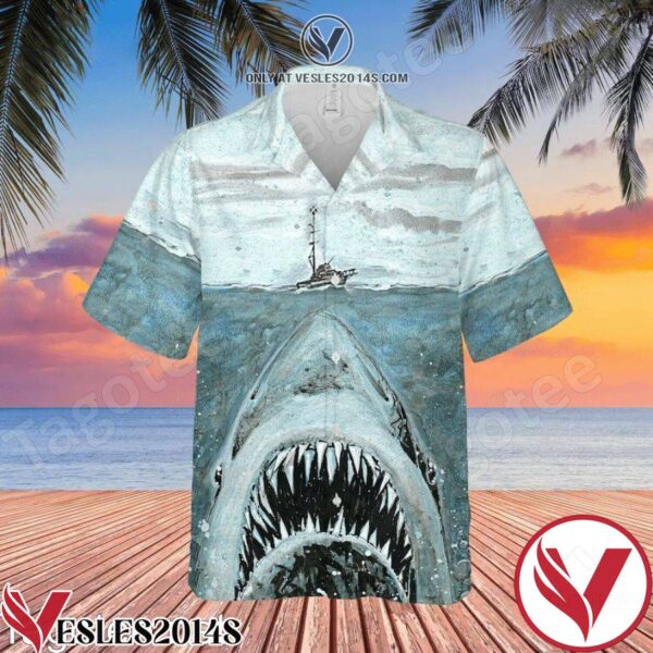 The Great White Shark Jaws Hawaiian Shirt And Short, Unique Gifts For Friends - Vesles2014S 1