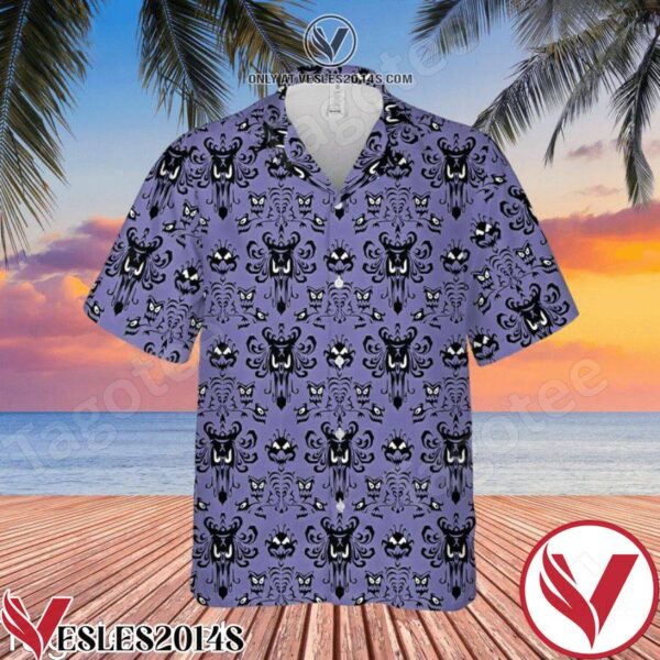 The Haunted Mansion Wallpaper Disney Hawaiian Shirt And Short, Unique Gifts For Friends - Vesles2014S 1