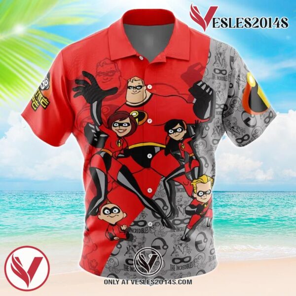 The Incredibles Hawaiian Button Up Shirt, Perfect Gifts For Anime Lovers - Vesles2014S