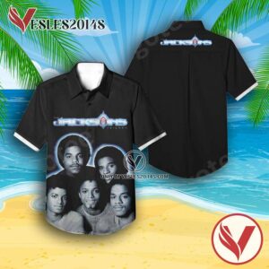The Jackson 5 Triumph Album Cover Black Hawaiian Shirt, Unique Gifts For Music Lovers - Vesles2014S