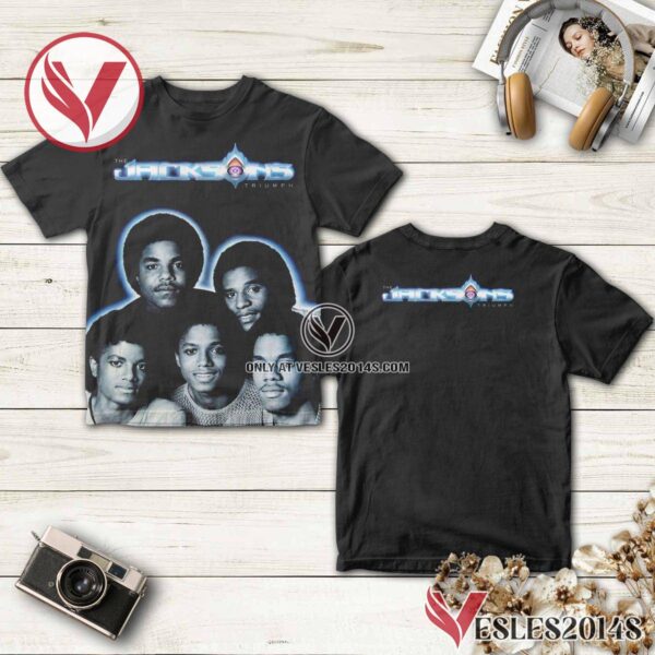 The Jacksons Triumph Album Cover Black Shirt, Unique Gifts For Music Lovers - Vesles2014S
