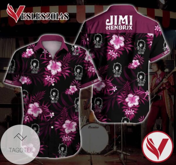 The Jimi Hendrix Experience Hawaiian Graphic Print Short Sleeve Hawaiian Casual Shirt Vesles2014S