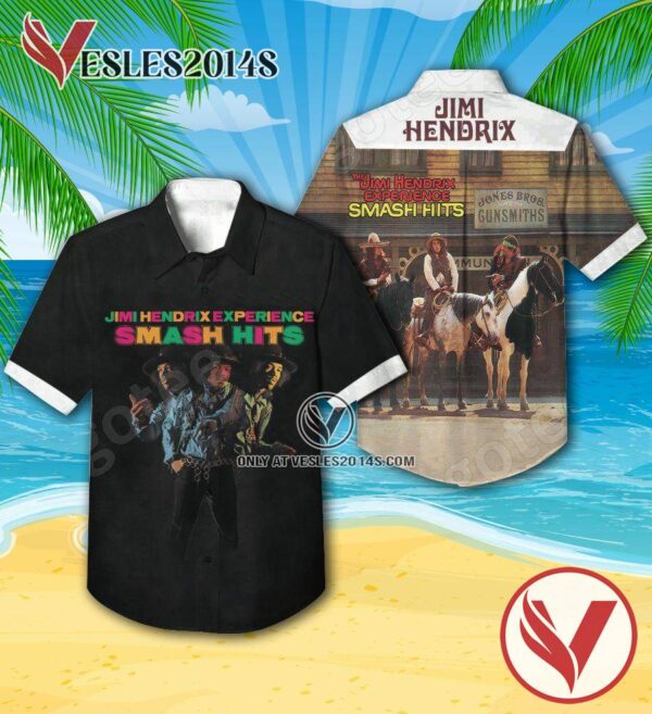 The Jimi Hendrix Experience Smash Hits Compilation Album Cover Hawaiian Shirt, Unique Gifts For Music Lovers - Vesles2014S