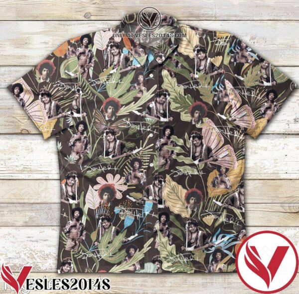 The Jimi Hendrix Signatures Leaf Print Hawaiian Shirt, Unique Gifts For Friends - Vesles2014S 1