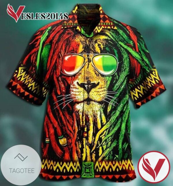 The Lion King Print Short Sleeve Hawaiian Casual Shirt Vesles2014S