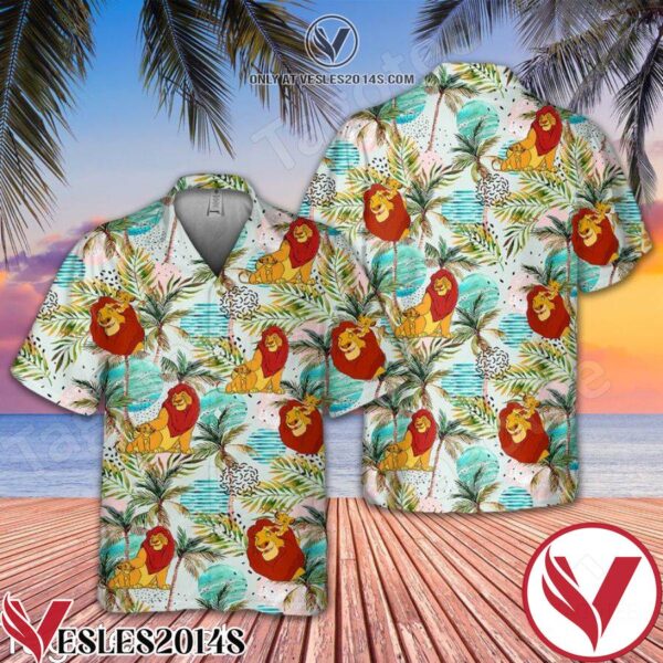 The Lion King Simba Family Palm Tree Hawaiian Shirt And Short, Unique Gifts For Friends - Vesles2014S 1