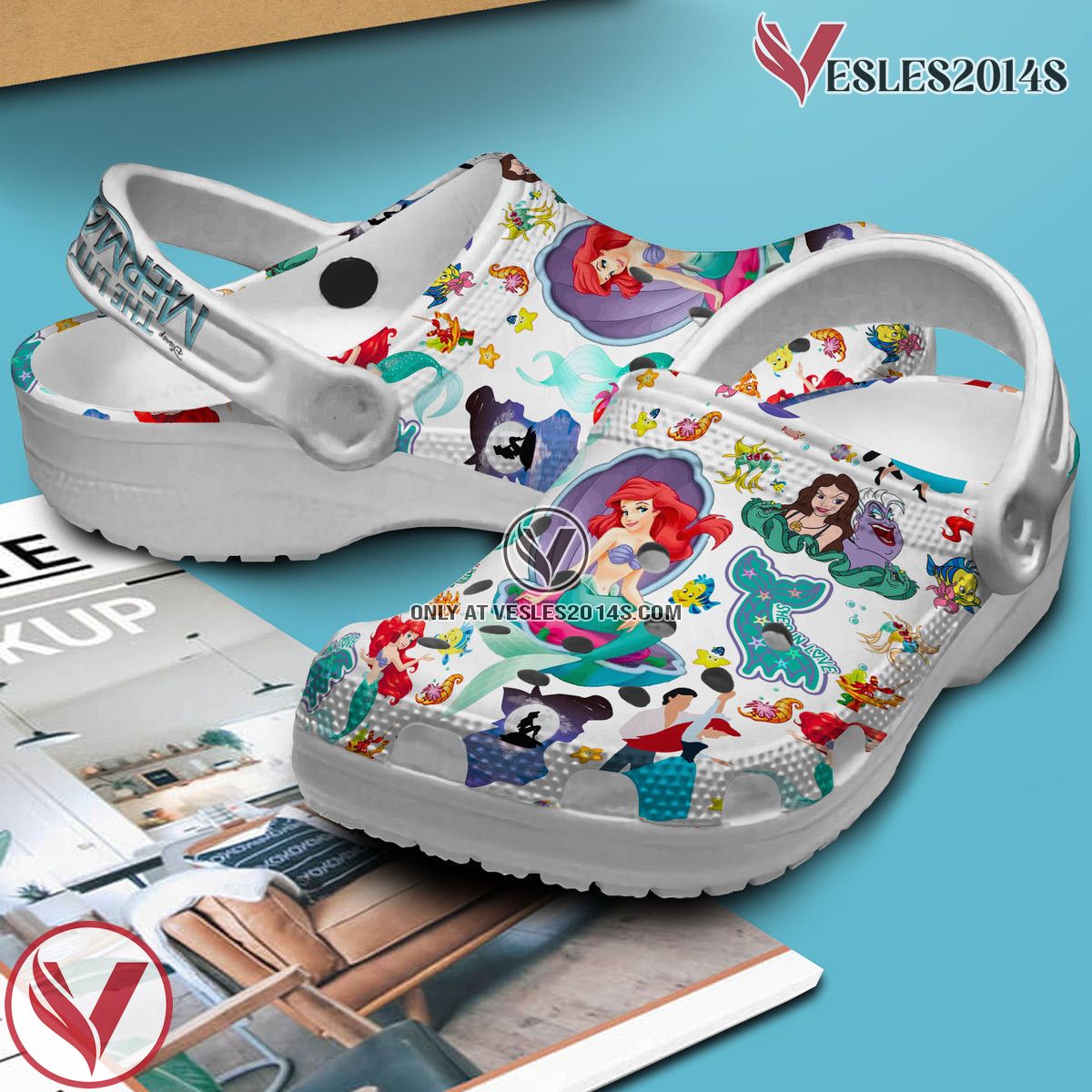 The Little Mermaid Cartoon Movie Crocs Crocband Clogs Shoes Comfortable For Men Women and Kids Style 6 - Vesles2014S 2