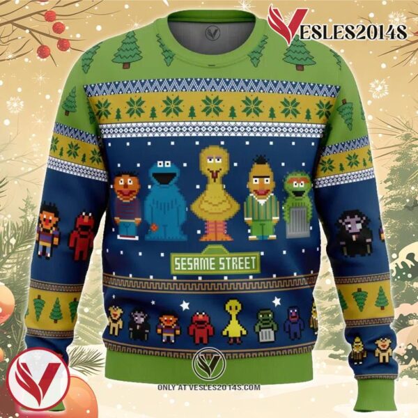 The Main Characters on Sesame Street Ugly Christmas Sweater, Unique Christmas Gift For Fans - Vesles2014S