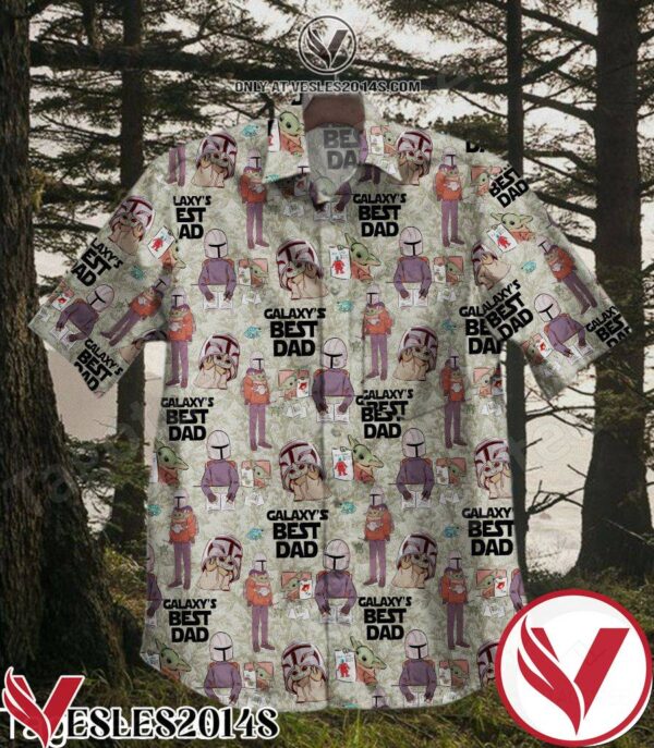 The Mandalorian And Baby Yoda Galaxy’s Best Dad Hawaiian Shirt, Unique Gifts For Friends - Vesles2014S 1