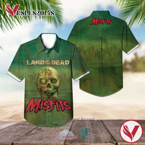 The Misfits Band Land Of The Dead Album Hawaiian Shirt, Best Gift For Music Lovers Vesles2014S