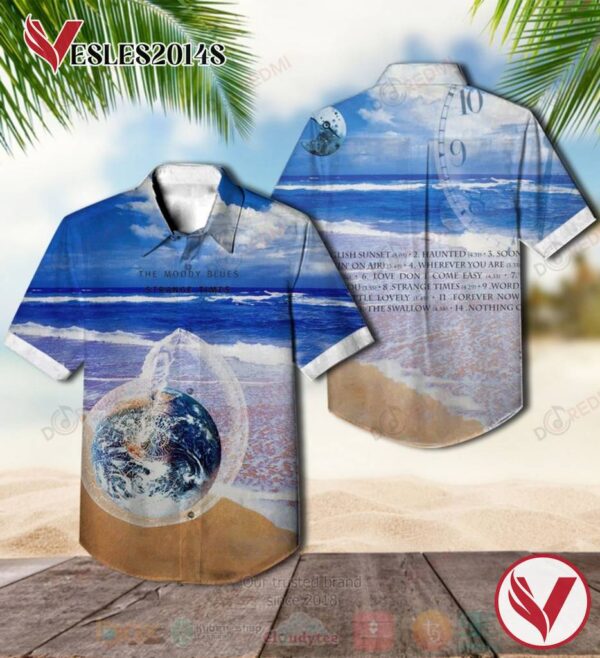 The Moody Blues Strange Times Album Hawaiian Shirt, Best Gift For Music Lovers Vesles2014S