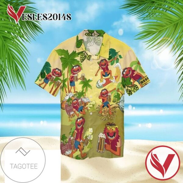 The Muppet Show Print Short Sleeve Hawaiian Casual Shirt Vesles2014S