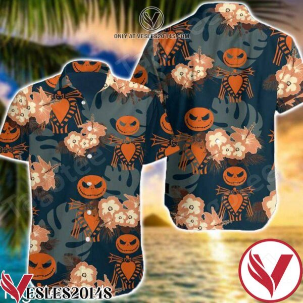 The Nightmare Before Christmas Jack Skellington Floral Hawaiian Shirt, Unique Gifts For Friends - Vesles2014S 1