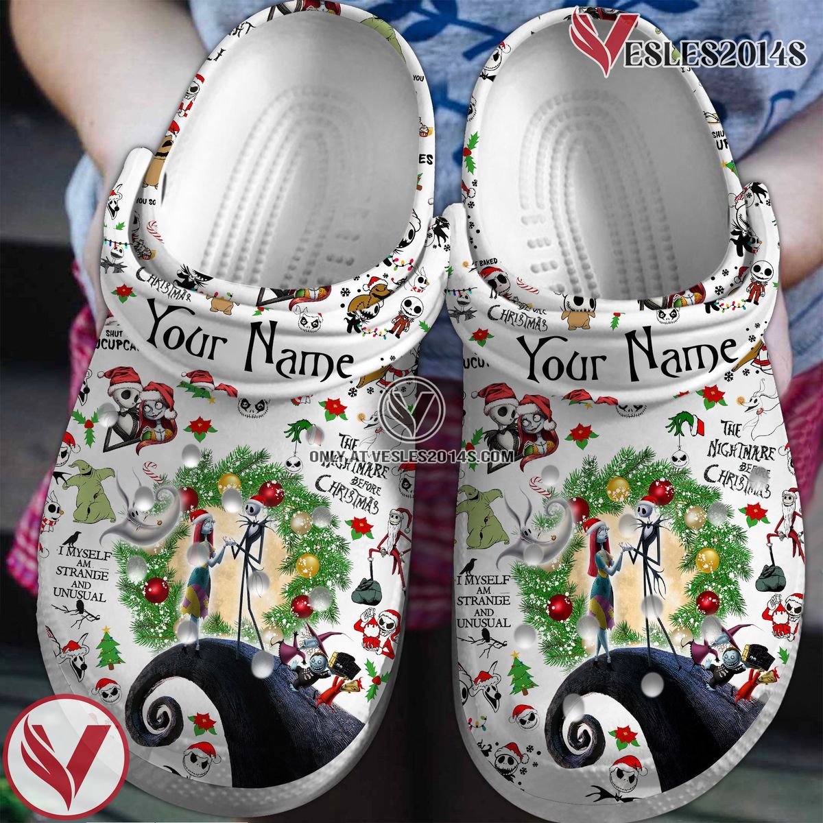 The Nightmare Before Christmas Movie Crocs Crocband Clogs Shoes Comfortable For Men Women and Kids Style 3 - Vesles2014S