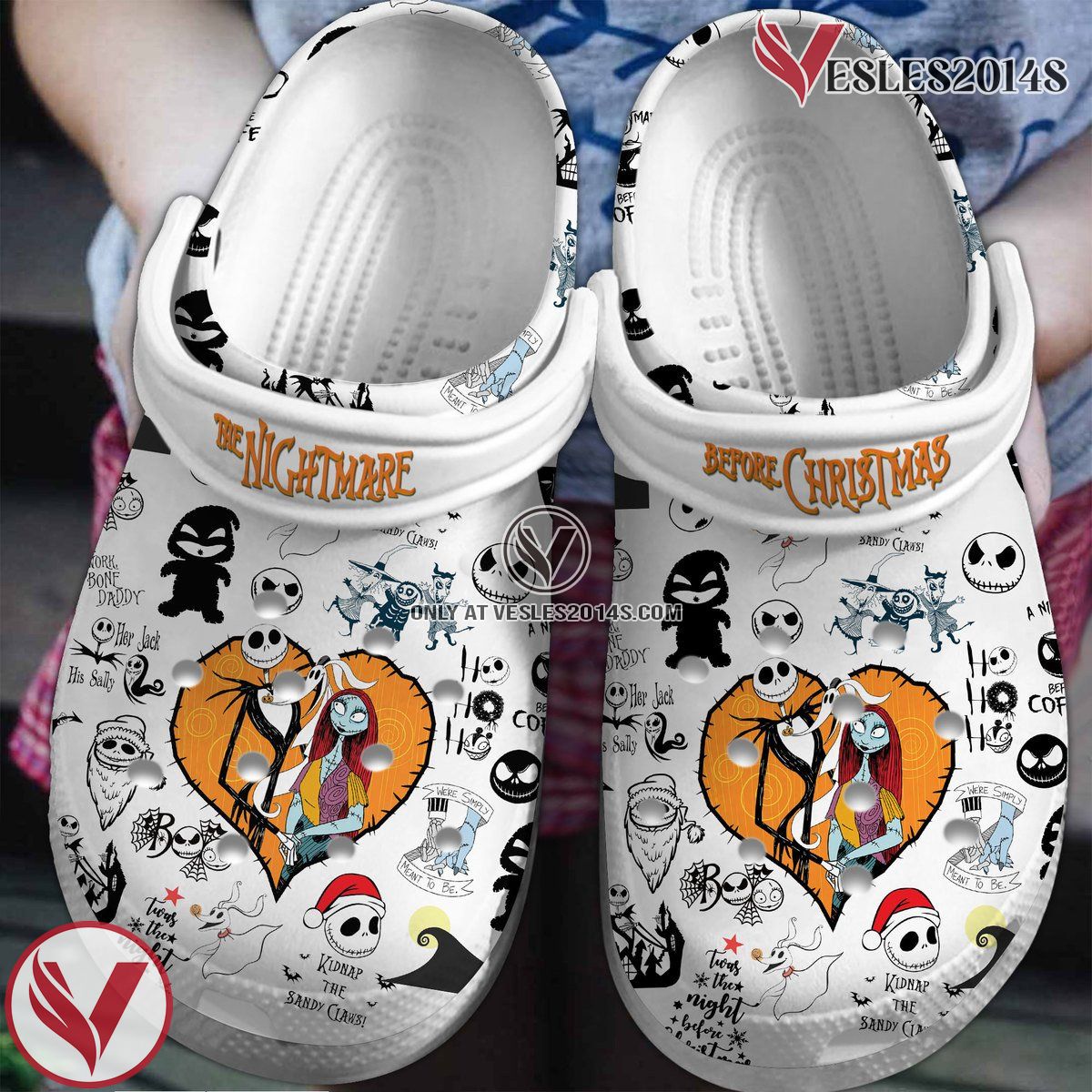 The Nightmare Before Christmas Movie Crocs Crocband Clogs Shoes Comfortable For Men Women and Kids Style 4 - Vesles2014S